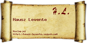 Hausz Levente névjegykártya